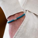785AZ1 bracelet silver & paracord Male ALPHA Collection