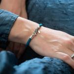 785AZ1 bracelet silver & paracord Female ALPHA Collection
