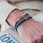 785AZ1 bracelet silver & paracord Male ALPHA Collection
