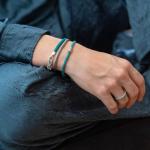 785AZ1 bracelet silver & paracord Female ALPHA Collection