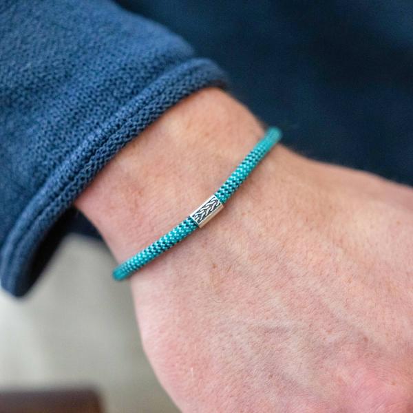 785AZ2 bracelet silver & paracord Male ALPHA Collection