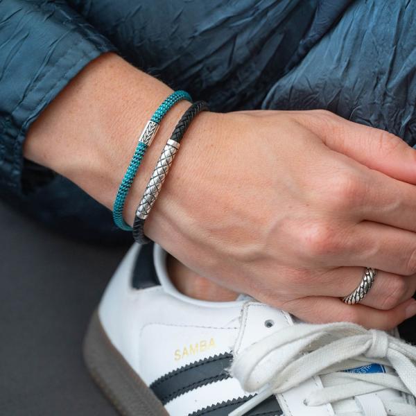 785AZ2 bracelet silver & paracord Female ALPHA Collection