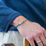 785AZ2 bracelet silver & paracord Male ALPHA Collection