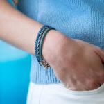 785AZ2 bracelet silver & paracord Female ALPHA Collection