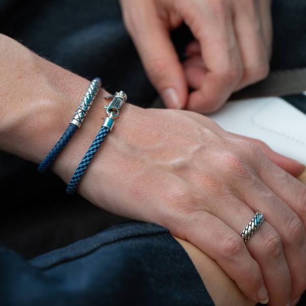 785AZ3 bracelet silver & paracord Female ALPHA Collection