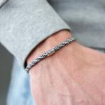 785AZ5 bracelet silver & paracord Male ALPHA Collection