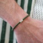 785EM1 bracelet silver & paracord Male ALPHA Collection
