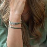 785EM1 bracelet silver & paracord Female ALPHA Collection