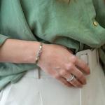 785EM6 bracelet silver & paracord Female ALPHA Collection