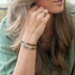 785EM6 bracelet silver & paracord Female ALPHA Collection