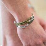 785EM6 bracelet silver & paracord Male ALPHA Collection
