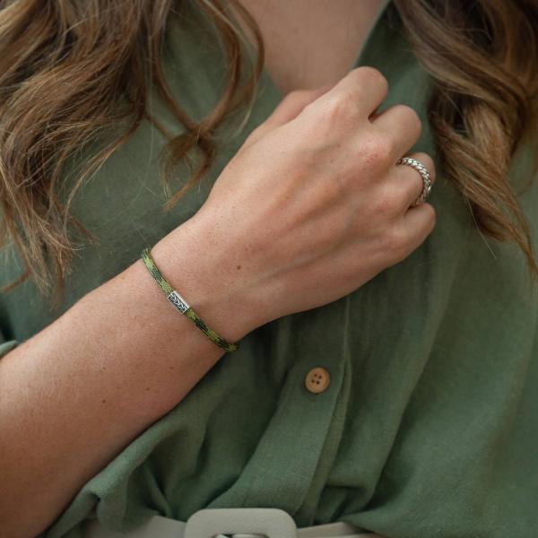 785EM6 bracelet silver & paracord Female ALPHA Collection