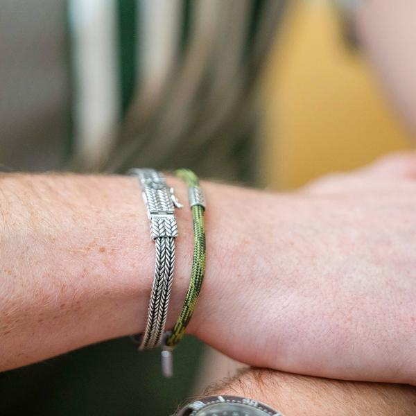 785EM6 bracelet silver & paracord ALPHA Collection