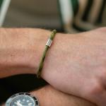 785EM6 bracelet silver & paracord Male ALPHA Collection