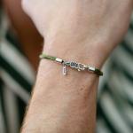 785EM6 bracelet silver & paracord Male ALPHA Collection