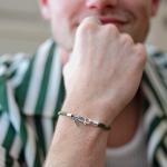 785EM6 bracelet silver & paracord Male ALPHA Collection