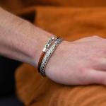 785TE1 bracelet silver & paracord Male ALPHA Collection