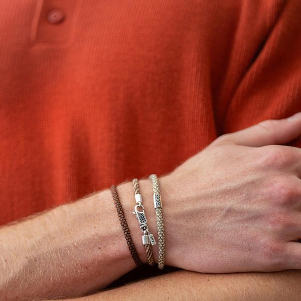 785TE2 bracelet silver & paracord Male ALPHA Collection