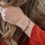 785TE2 bracelet silver & paracord Female ALPHA Collection