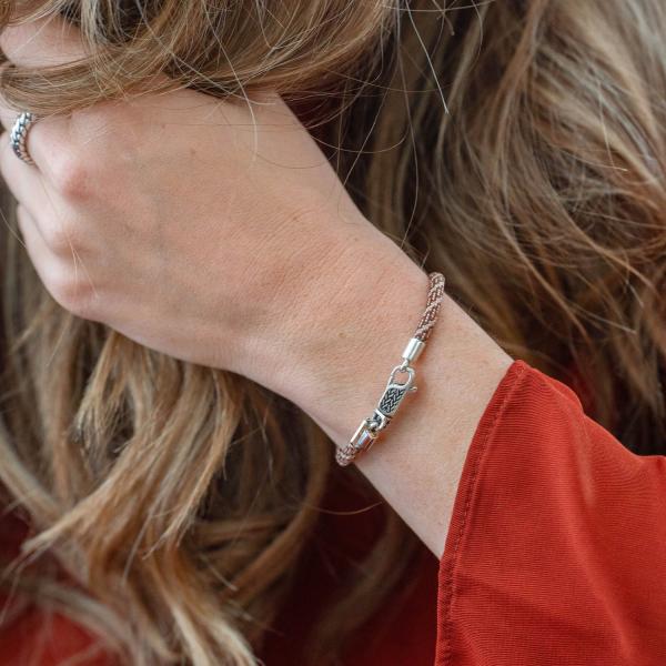 785TE2 bracelet silver & paracord Female ALPHA Collection