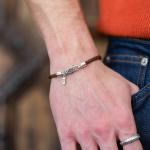 785TE3 bracelet silver & paracord Male ALPHA Collection