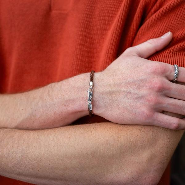 785TE3 bracelet silver & paracord Male ALPHA Collection