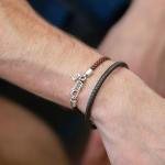 785TE3 bracelet silver & paracord Male ALPHA Collection