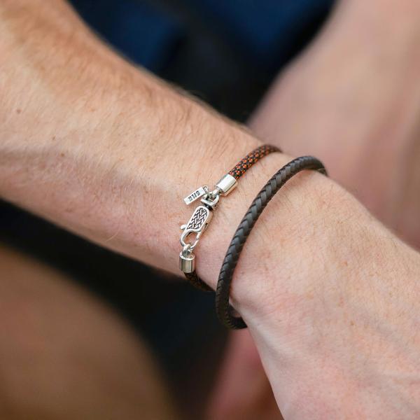 785TE3 bracelet silver & paracord Male ALPHA Collection
