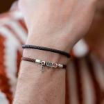 785TE3 bracelet silver & paracord Male ALPHA Collection