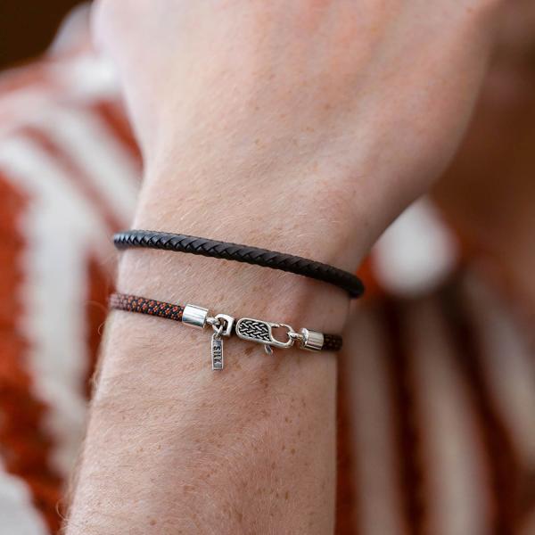 785TE3 bracelet silver & paracord Male ALPHA Collection