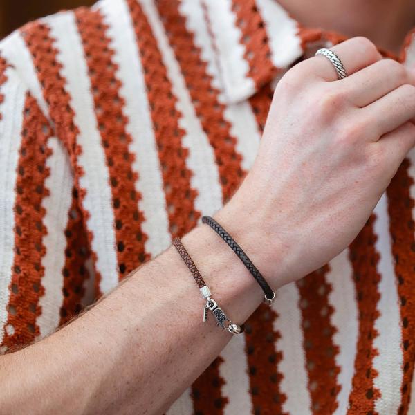 785TE3 bracelet silver & paracord Male ALPHA Collection