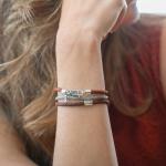 785TE3 bracelet silver & paracord Female ALPHA Collection