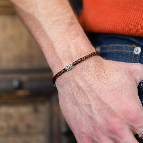 785TE3 bracelet silver & paracord Male ALPHA Collection
