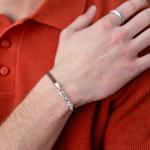 785TE3 bracelet silver & paracord Male ALPHA Collection