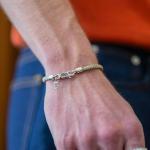 785TE4 bracelet silver & paracord Male ALPHA Collection