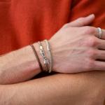 785TE4 bracelet silver & paracord Male ALPHA Collection