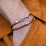 785TE5 bracelet silver & paracord Male ALPHA Collection