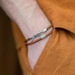 785TE5 bracelet silver & paracord Male ALPHA Collection