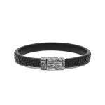 E420BLK bracelet leather silver SXM-earth Collection