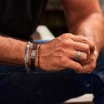 E420BLK bracelet leather silver SXM-earth Collection