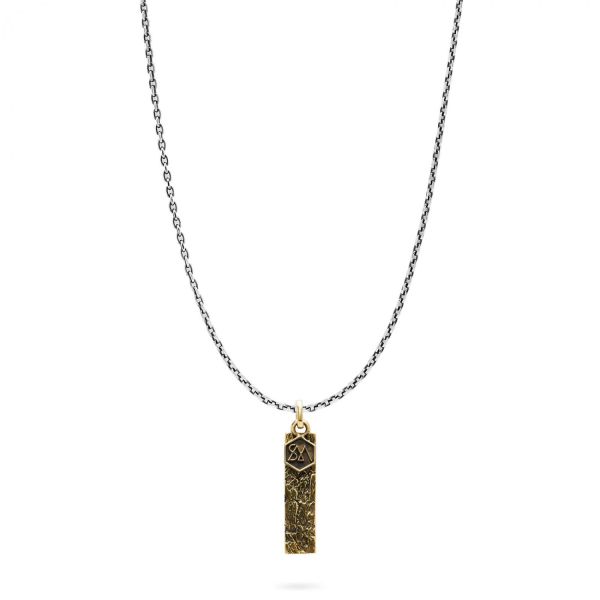 E447SBR necklace silver - brass