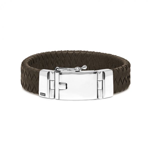 641BRN bracelet leather silver ALPHA ALPHA Collection