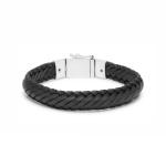 760BLK bracelet silver leather BOLD Collection