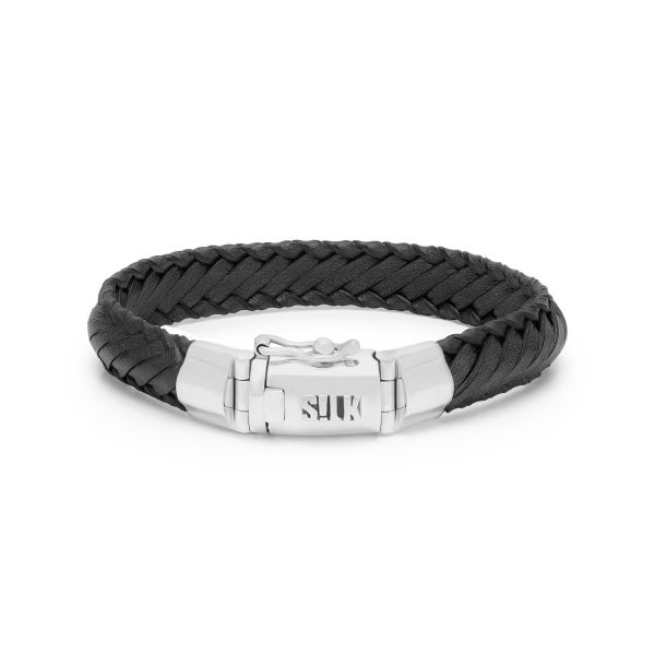 760BLK bracelet silver leather