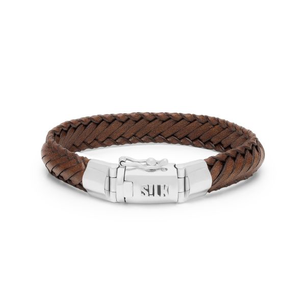 760BRN bracelet silver leather