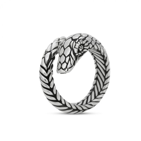 S28 Silver Snake Ring Fierce Collection