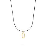 X306BLK.SGP necklace paracord silver goldplated SXM - Bambu Collection