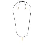 X306BLK.SGP necklace paracord silver goldplated SXM - Bambu Collection