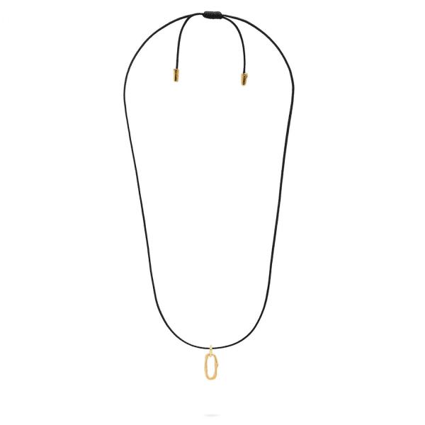 X306BLK.SGP necklace paracord silver goldplated SXM - Bambu Collection