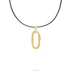 X306BLK.SGP necklace paracord silver goldplated SXM - Bambu Collection